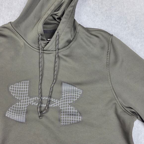 Under Armour Hoodie Mens Size Small Big Logo Dark Forest Green - Picture 7 of 14